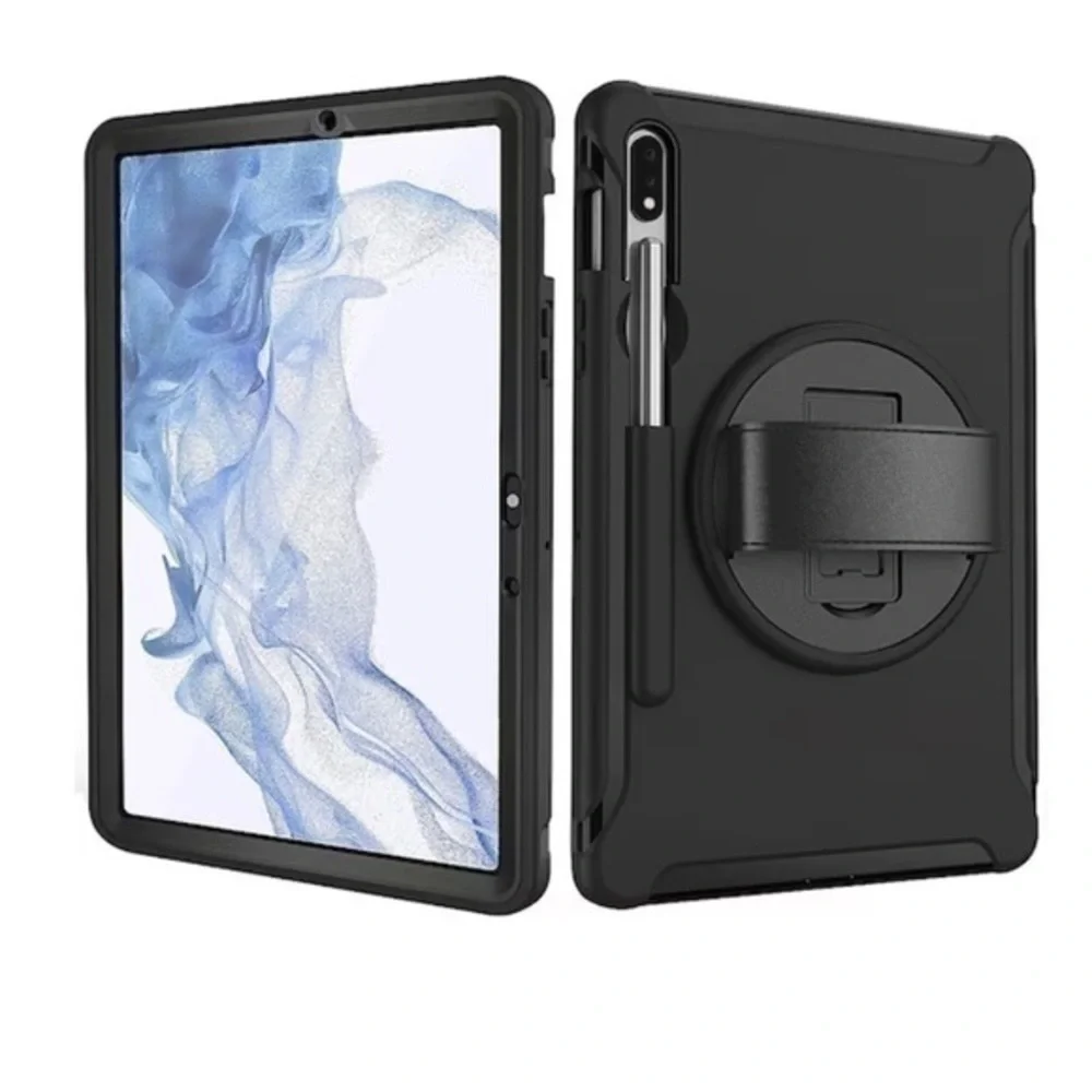 PROTECTION Hand Strap Series Case for Samsung Galaxy Tab S8+ - Black